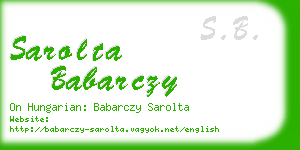 sarolta babarczy business card